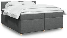 Cama com molas/colchão 200x200 cm tecido cinzento-escuro