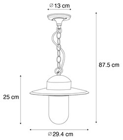 Candeeiro de suspensão moderno para exterior cor ferrugem IP44 - Kansas Moderno