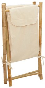 Cesto de roupa 41,5x36x63,5 cm bambu branco nata