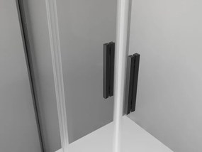 Mexen Exo-S Duo cabine de duche semicircular assimétrica de correr 90 x 80 cm, transparente, preta - 8132-090-080-70-00