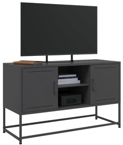 Móvel de TV 100,5x39x60,5 cm aço preto