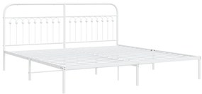 Estrutura de cama com cabeceira 193x203 cm metal branco