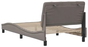 Estrutura cama sem colchão 100x200 cm tecido cinza-acastanhado