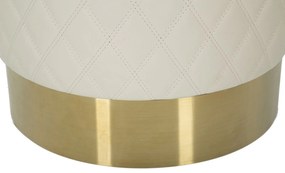 BANCO REDONDO SHARON Ø36X39 CM BRANCO E DOURADO