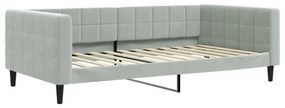 Sofá-cama c/ gavetão e gavetas 100x200 cm veludo cinzento-claro