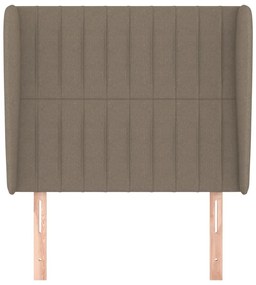 Cabeceira cama c/ abas tecido 93x23x118/128cm cinza-acastanhado