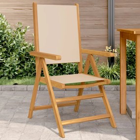 vidaXL Cadeiras de jardim 2 pcs acácia maciça/tecido bege