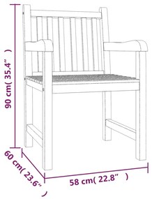 4 pcs conjunto de jantar p/ jardim madeira de teca maciça
