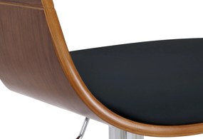 Banco de bar Kingston em couro sintético 50 x 88-102 x 48 cm Nogueira + Preto