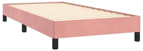 Estrutura de cama 90x200 cm veludo rosa