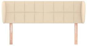 Cabeceira de cama c/ abas tecido 147x23x78/88 cm creme