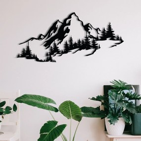 Acessório Decorativo de Parede em Metal Mountain – Preto – 67 x 30 cm