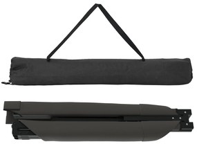Cama de Sol Dobrável com Bolsa de Transporte Preta 600D Tecido Oxford