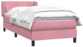Cama com molas/colchão 80x220 cm veludo rosa