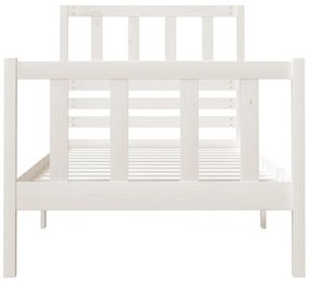 Estrutura cama pequena solteiro 75x190 cm madeira maciça branco