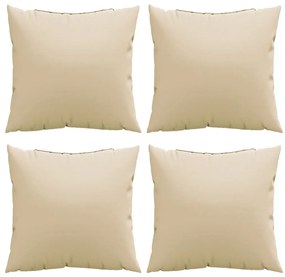 Almofadas de sofá 4 pcs 60x60 cm tecido bege