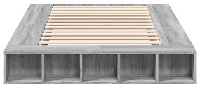 Estrutura de cama 135x190 cm derivados de madeira cinza sonoma