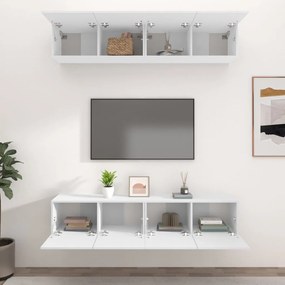 Móveis de TV 4 pcs 80x30x30 cm derivados de madeira branco