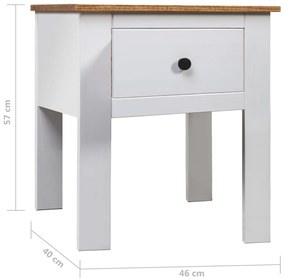 Mesa de cabeceira 46x40x57 cm pinho Panama branco