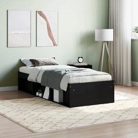 Estrutura de cama solteiro 75x190 cm preto