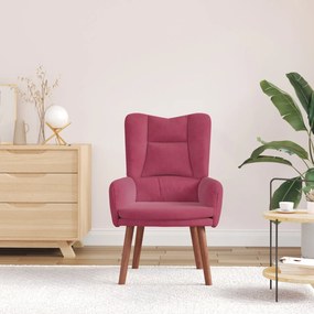 Poltrona Relaxante VidaXL Vermelha de Veludo