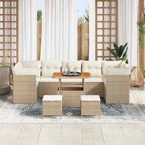 Conjunto de sofá de jardim com 10 peças e almofadas em rattan sintétic