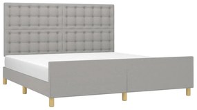 Estrutura de cama 180x200 cm tecido cinzento-claro