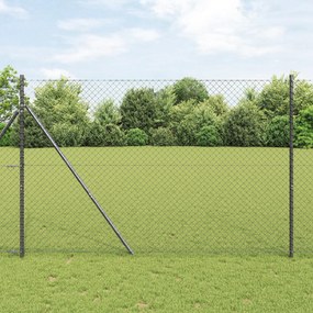 vidaXL Cerca de Cadeia Cinza 1.5x10 m de Aço