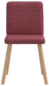 Cadeiras de jantar 4 pcs tecido vermelho tinto