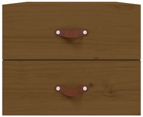 Mesa de cabeceira de parede 50x36x40 cm castanho mel