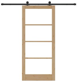 Porta Deslizante vidaXL com Conjunto de Ferragens 'ORKDAL'93x211 cm