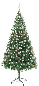 Árvore de Natal artificial c/ luzes LED e bolas 210cm 910 ramos