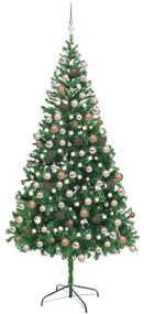 vidaXL Árvore de Natal artificial pré-iluminada c/ bolas 910 ramos