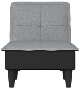 Chaise longue tecido cinzento-claro