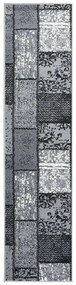 vidaXL Passadeira c/ padrão de blocos 60x150 cm polipropileno cinzento