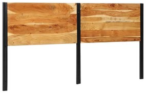 vidaXL Cabeceira de cama 200 cm madeira de acácia maciça/ferro