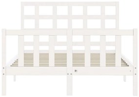 Cama sem colchão 140x190 cm madeira de pinho maciça branco