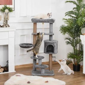 PawHut Arranhador para Gatos Altura 120 cm Torre para Gatos com Plataf