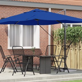 vidaXL Guarda-sol Cantilever Azul Céu Azul Céu Poliéster, Aço Revestido a Pó
