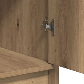 Conjunto de Mesa de Maquilhagem de 3 Peças com LED Carvalho Artesanal