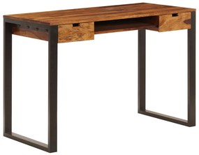 vidaXL Secretária 110x55x78 cm madeira de acácia maciça e aço