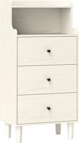 HOMCOM Cómoda com 3 Gavetas Cómoda de Quarto Estreita com Prateleiras Abertas Anti-Tombo Gaveteiro Alto 47x29x95 cm Branco | Aosom Portugal