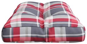 Almofadão p/ sofá de paletes 70x40x12 cm tecido xadrez vermelho