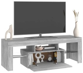 Móvel de TV com luzes LED 120x35x40 cm cinzento sonoma