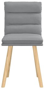 Cadeiras de jantar 2 pcs tecido cinzento-claro