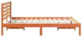 Estrutura da Cama com cabeceira Castanho-mel 140 x 190 cm