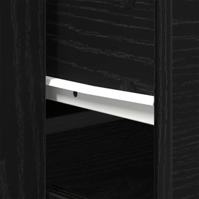 Highboard Carvalho Preto 80x33x150 cm Madeira de Engenharia