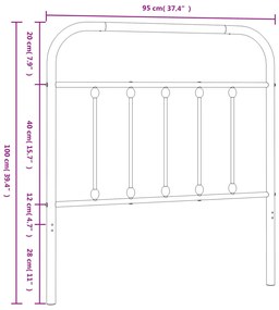 Cabeceira de cama 90 cm metal branco