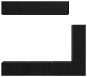 Conjunto de móvel de TV 6 pcs Carvalho preto 30.5 x 30 x 90 cm