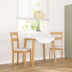 vidaXL Cadeiras de jantar com almofadões 2 pcs madeira maciça natural